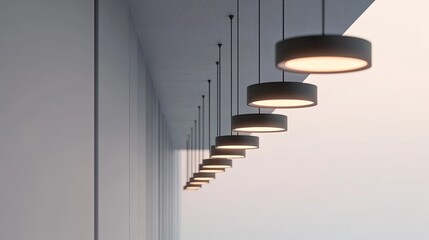 A close-up of minimalist bridge lighting fixtures, presented against a plain, neutral background to emphasize their modern design.