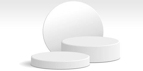 cylinder podium tube circle podium stage 3d Abstract minimal scene mockup products display studio, Stage showcase. Vector geometric forms