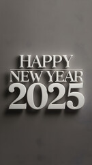 Simple Happy New Year Greeting with Plain Background