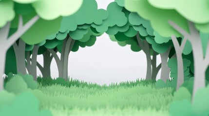 Banner of Forest Preservation and Reforestation with empty copyspace. Lush forests with intricate trees, highlighting the importance of protecting and restoring forest ecosystem