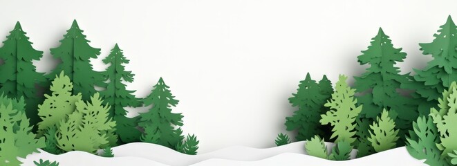Banner of Forest Preservation and Reforestation with empty copyspace. Lush forests with intricate trees, highlighting the importance of protecting and restoring forest ecosystem