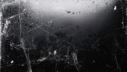 Dusty scratched and scanned old film texture with cracks; dirty grunge style overlay for photo or banner