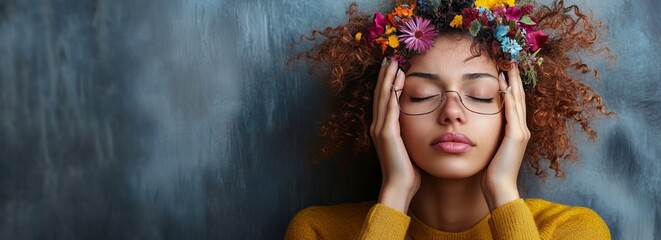 Stress management and mental wellness banner with copyspace for design and messaging, Techniques for managing stress effectively to promote a healthy mind and body.