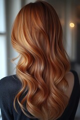 Back View of Long, Flowing Copper Hair