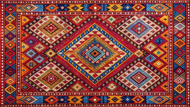 Colorful beduin carpet pattern design, decor, traditional, cultural, ethnic, vibrant, woven, textile, rug