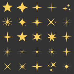 Twinkle Star Original Vector Star Set Sparkle Icon