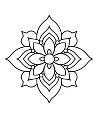 simple mandala design for coloring book, relaxing and simple mandala art