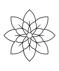 simple mandala design for coloring book, relaxing and simple mandala art