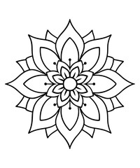 simple mandala design for coloring book, relaxing and simple mandala art