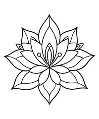 simple mandala design for coloring book, relaxing and simple mandala art