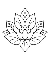 simple mandala design for coloring book, relaxing and simple mandala art