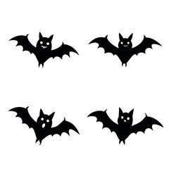 Halloween bats silhouette isolated on a white background, Halloween Vector illustration
