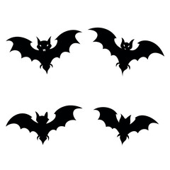 Halloween bats silhouette isolated on a white background, Halloween Vector illustration