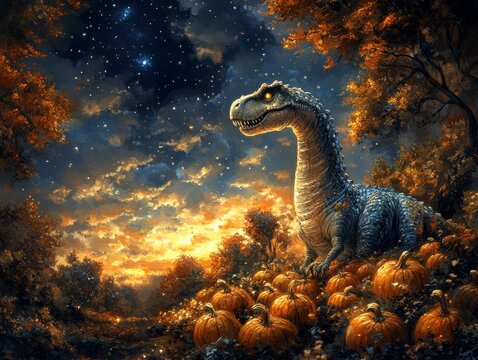 Design a surreal composition with a dinosaur emerg 259 cartoon, animal, giraffe, vector, illustration, baby, dinosaur, animals, funny, nature, wildlife, dragon, design, child, fun, safari, mammal, wil