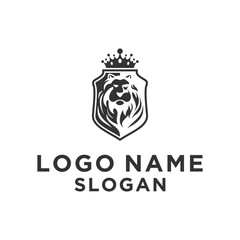 logo of a black lion head with an elegant crown