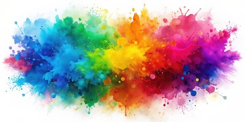 Obraz premium Colorful watercolor splash abstract art background with vibrant ink brush texture, watercolor, splash, abstract, vibrant, ink
