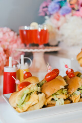 Mini Burger Sliders with Cherry Tomatoes