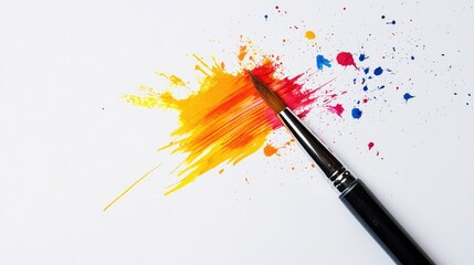 A blank white page with a single artistic splash of color, demonstrating how simplicity can speak volumes in visual communication.