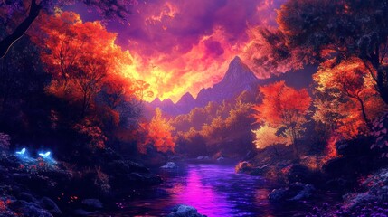 Fototapeta premium Magical Autumn Sunset