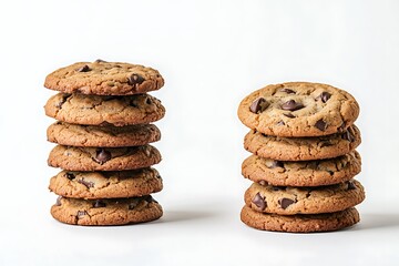 Chip cookies isolated on white background