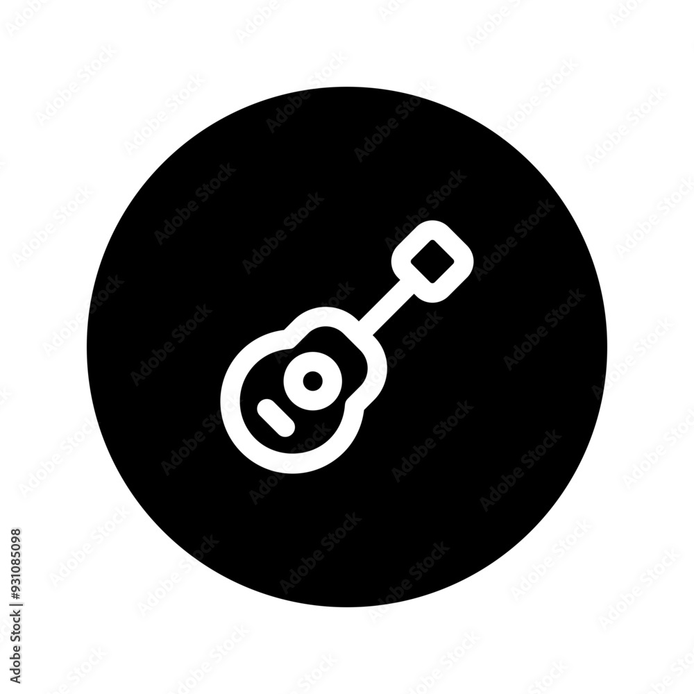 Poster guitar line circular icon