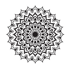 Ornamental mandala silhouette design