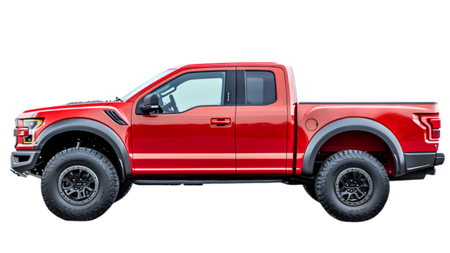 Red Off-Road Pickup Truck - High-Resolution Image of a Rugged Vehicle