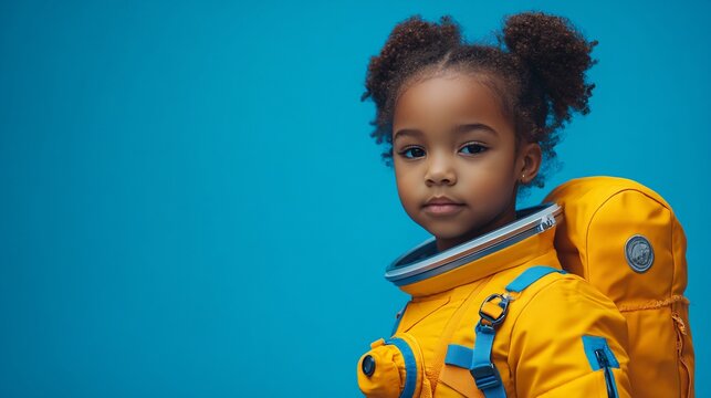 Dream Big: Child in Costume of Aspiring Career with Copy Space for Imagination Stirring Concepts