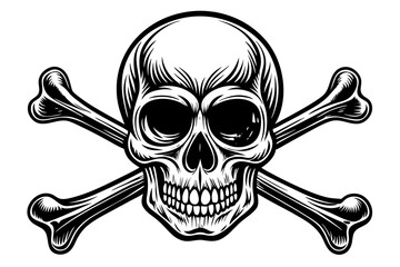 Vintage Skull and Crossbones Sign vector illustration