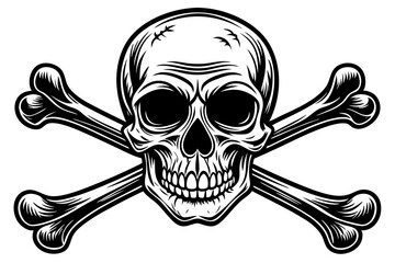 Vintage Skull and Crossbones Sign vector illustration