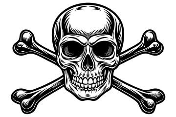Vintage Skull and Crossbones Sign vector illustration