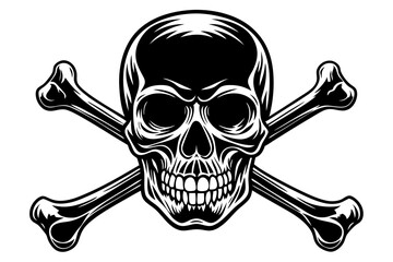 Skull and Crossbones silhouette, Skull with Crossbones Symbol