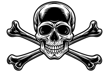 Skull and Crossbones silhouette, Skull with Crossbones Symbol