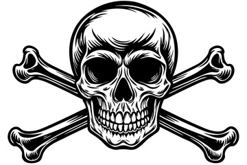 Skull and Crossbones silhouette, Skull with Crossbones Symbol
