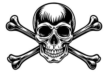 Skull and Crossbones silhouette, Skull with Crossbones Symbol
