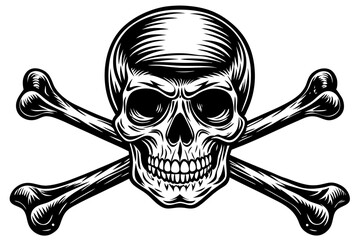 Skull and Crossbones silhouette, Skull with Crossbones Symbol