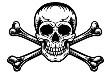 Skull and Crossbones silhouette, Skull with Crossbones Symbol