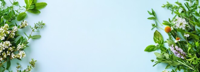 Naklejka premium Herbal medicines are those with active ingredients made from plant parts, such as leaves, roots or flowers. But being natural does not necessarily mean they are safe for you to take.