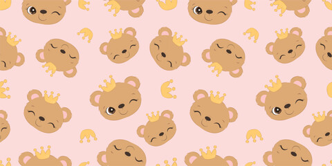 Cute baby animals seamless pattern