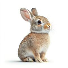 Obraz premium Portrait of a rabbit full body standing front view 417 rabbit, animal, bunny, isolated, mammal, fur, pets, white, fluffy, pet, easter, hare, brown, small, cute, rabbits, animals, domestic, baby, furr