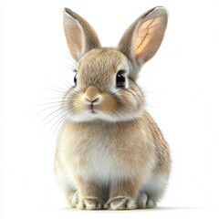 Obraz premium Portrait of a rabbit full body standing front view 419 rabbit, animal, isolated, bunny, mammal, white, pet, fur, hare, pets, easter, fluffy, brown, animals, baby, small, cute, rabbits, rodent, domest