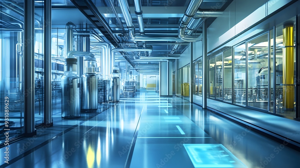 Poster 51. a high-tech lab with advanced safety systems for handling and neutralizing toxic chemicals