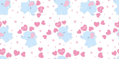 Cute baby animals seamless pattern