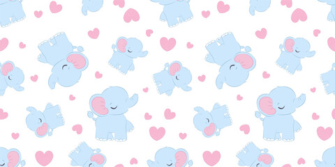 Cute baby animals seamless pattern