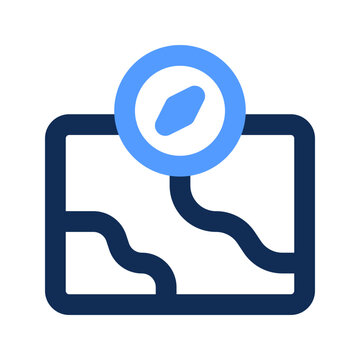 blue compass over map navigation clip art preview