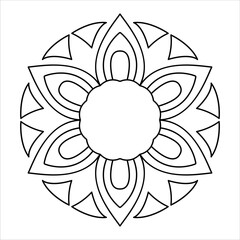 Photo frame design or mandala pattern for Coloring book page