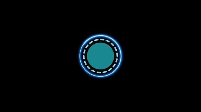 saber animation with glowing dash circle. white and blue colour glowing animation video.