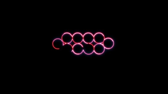 Circle print animation on black background.