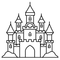 Castle line art vector