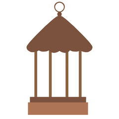 a bird cage with a roof on it